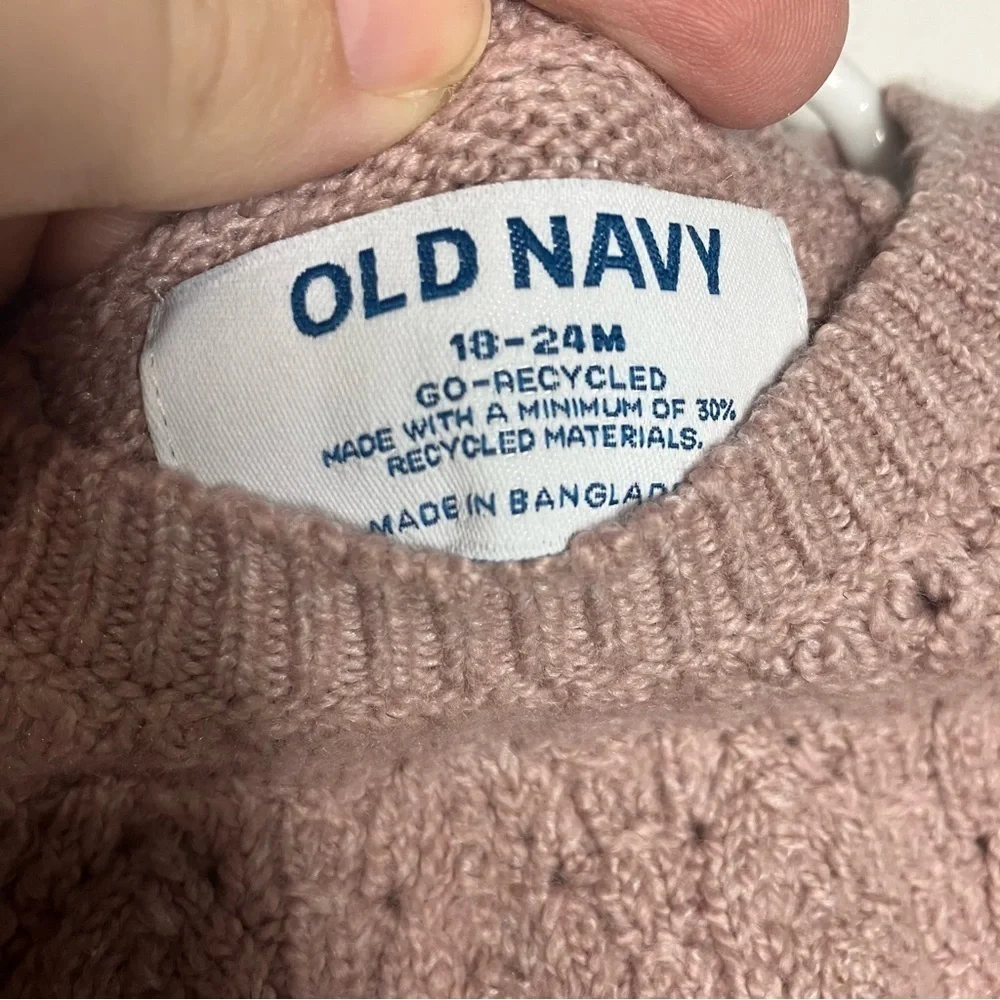 Old Navy‎ Pointelle-knit sweater set dusty rose baby size 18-24 mo